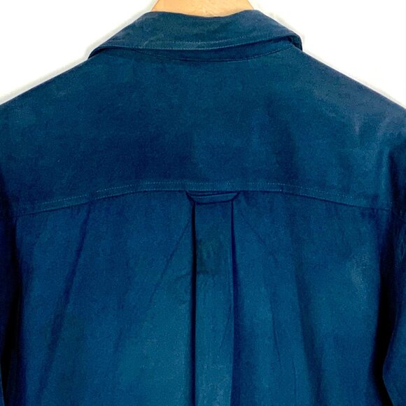 Mens Faux Suede Shacket Overshirt SZ M Transition Mid-Layer Fleece Lined Indigo - Picture 11 of 15